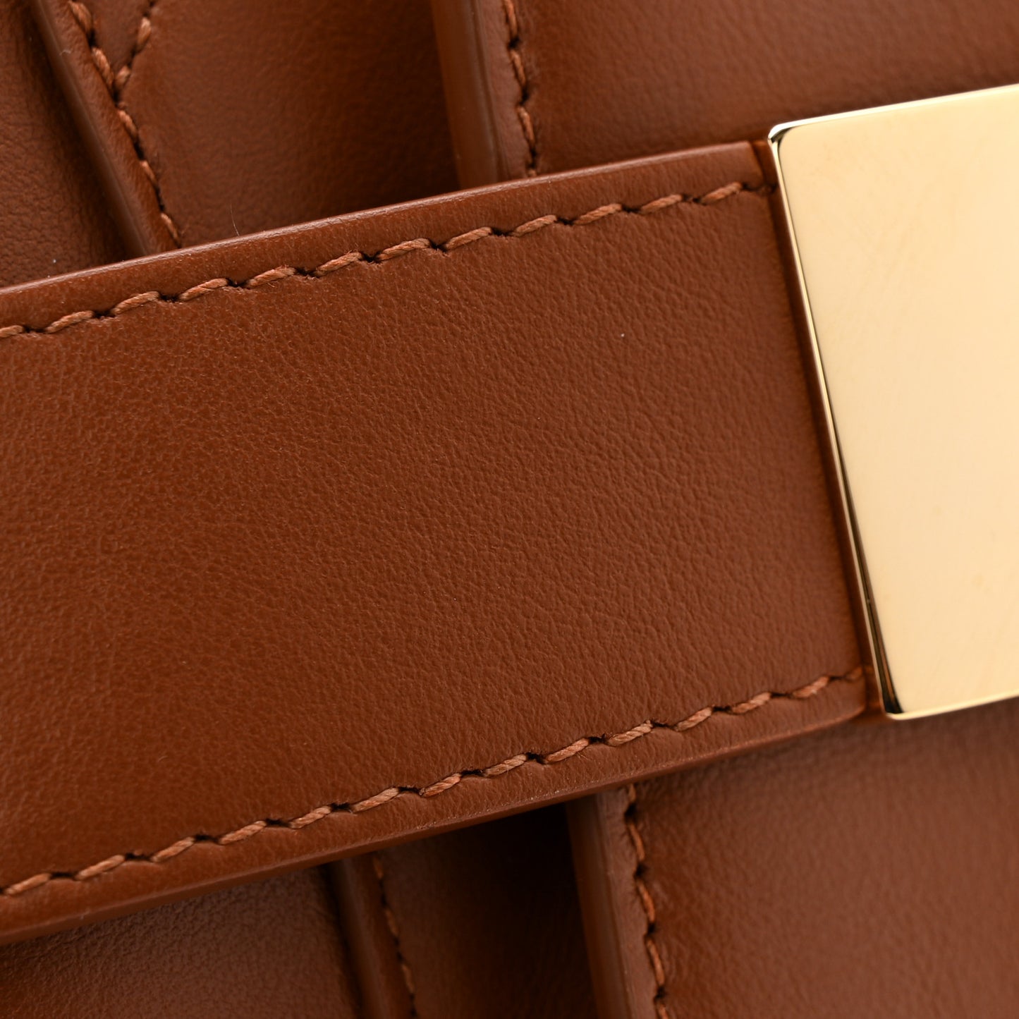 Calfskin Gancio Small Archive Camera Case Natural Brown