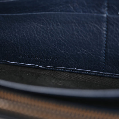 Balenciaga Agneau Classic Hardware Continental Zip Around Wallet Bleu Obscur 6 of 14