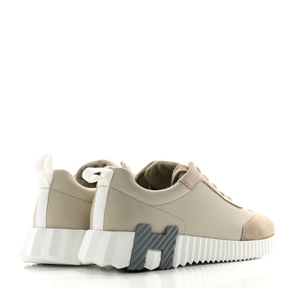 Hermes Sport Goatskin Suede Goatskin Womens Bouncing Sneakers 37.5 Beige Esquisse 4 of 10