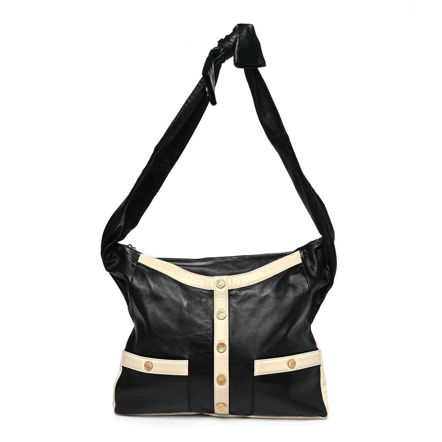 Chanel Lambskin Large Girl Bag Black Beige 1 of 10