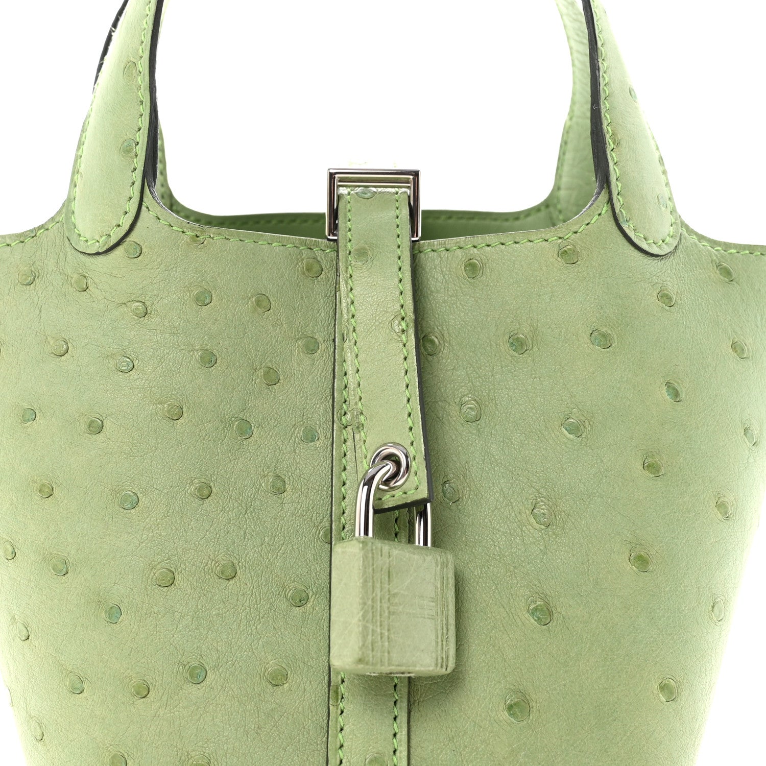 Hermes Ostrich Micro Picotin Lock Vert Criquet 8 of 10