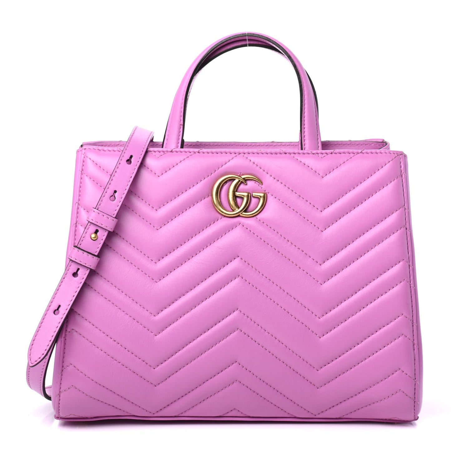 Calfskin Matelasse Small GG Marmont Tote Candy Mousse