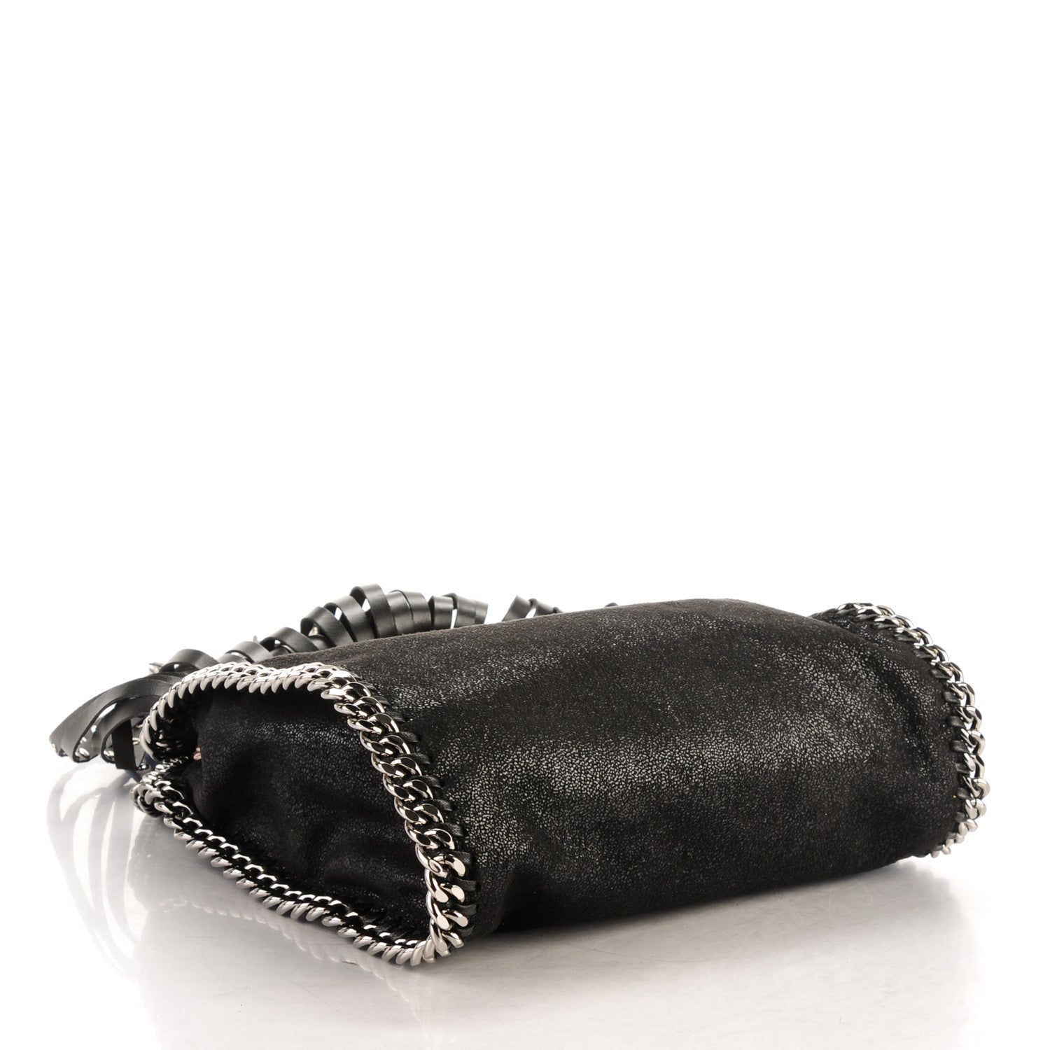 Stella McCartney Faux Leather Mini Falabella Studded Fringe Tote Black 4 of 7