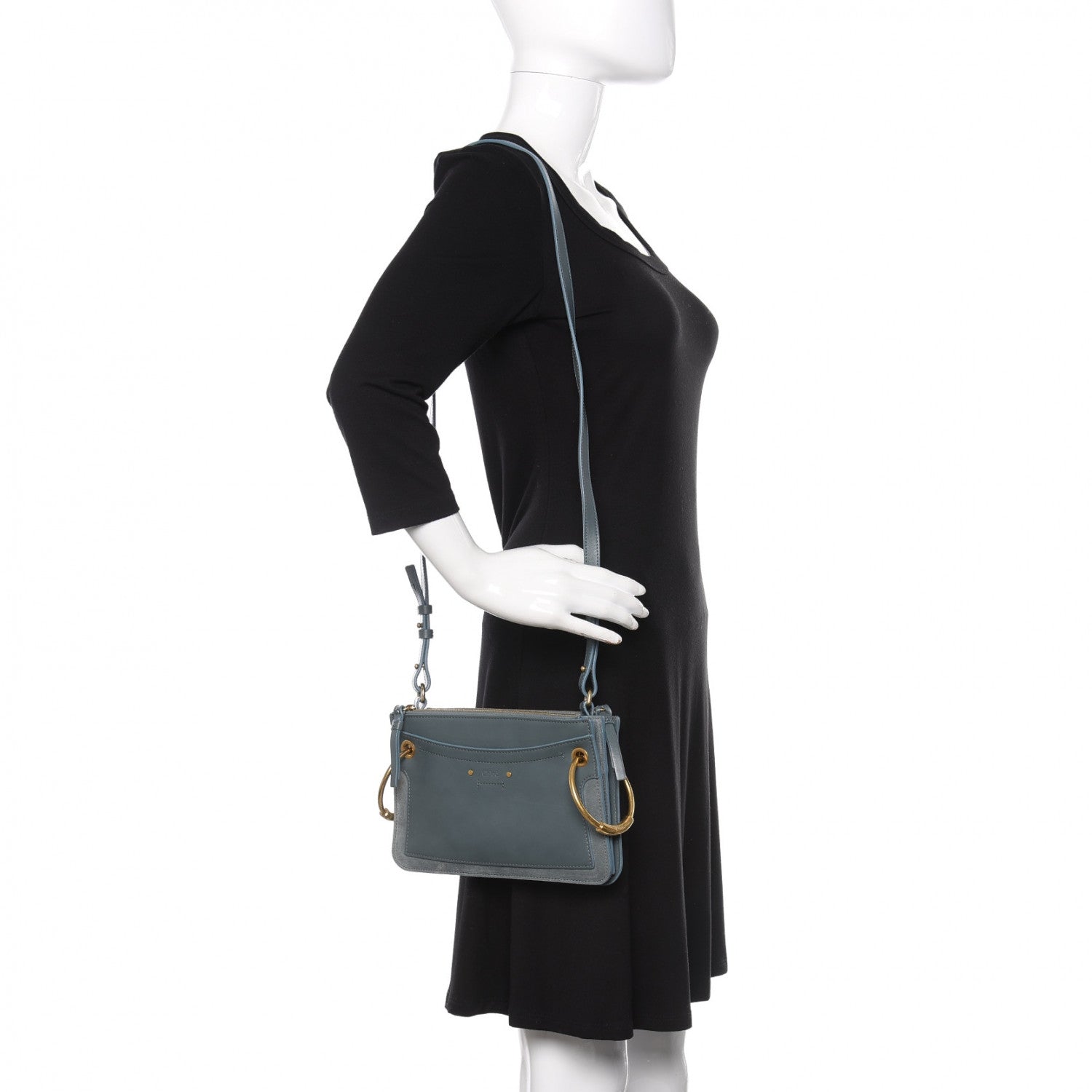 Chloe Calfskin Suede Mini Roy Bag Cloudy Blue 2 of 9