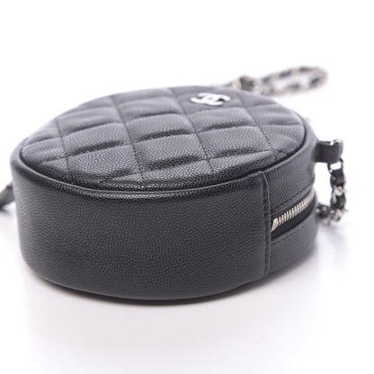 Chanel Caviar Quilted Round Clutch With Chain Black 9 of 11