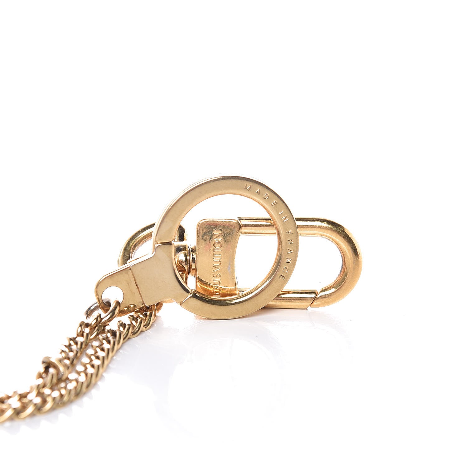 Louis Vuitton Metal Pochette Extender Key Ring Chain Gold 3 of 4