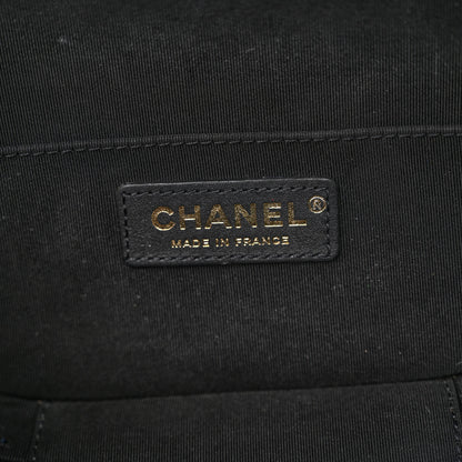 Chanel Calfskin Stitched Vanity Case Black Navy 6 of 10