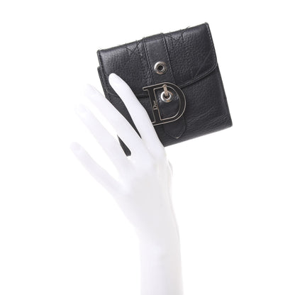 Christian Dior Grained Calfskin Cannage D Flap Wallet Black 4 of 10