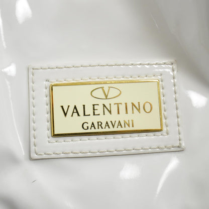 Valentino Garavani Patent Lacca Large Nuage Bow Hobo White 10 of 10