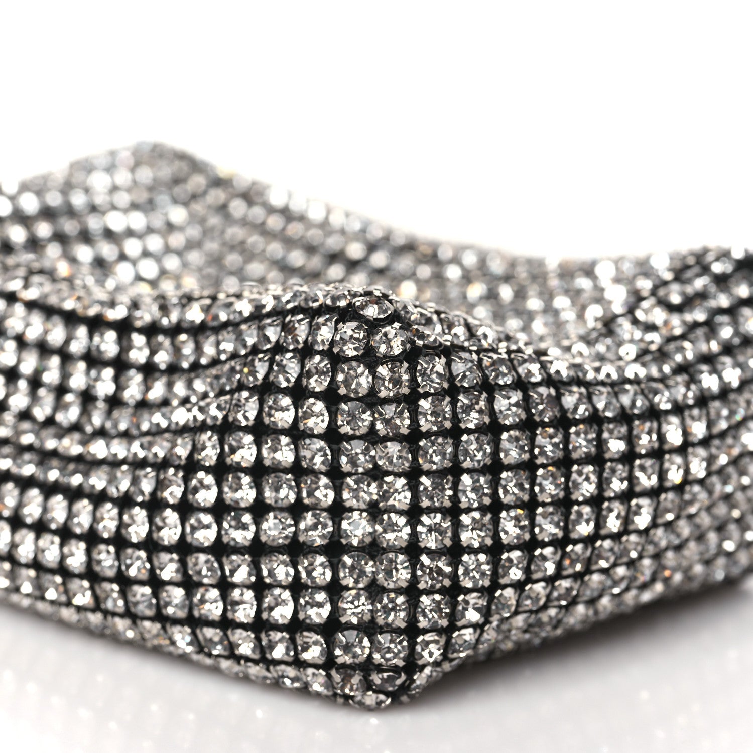 Alexander Wang ALEXANDER WANG Mesh Crystal Rhinestone Mini Heiress Pouch Black Silver 8 of 9