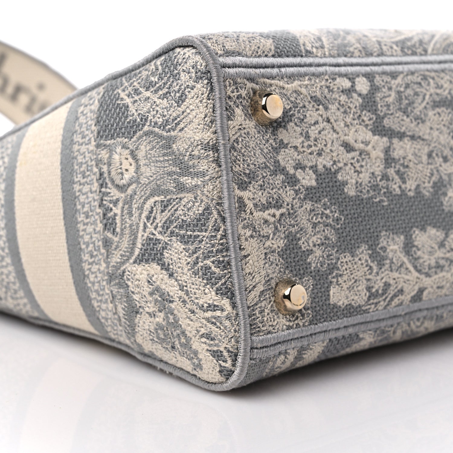 Christian Dior Canvas Toile De Jouy Reverse Embroidered Medium Lady D-Lite Gray 8 of 10