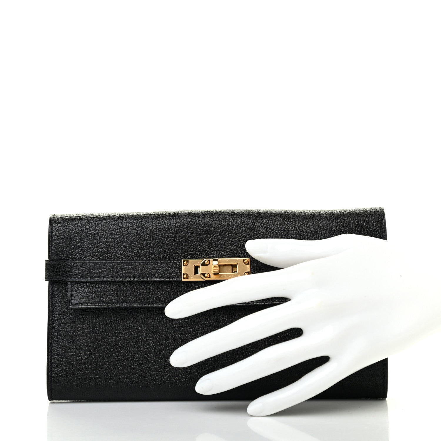 Hermes Chevre Mysore Kelly Longue Wallet Black 2 of 7