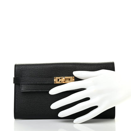 Hermes Chevre Mysore Kelly Longue Wallet Black 2 of 7