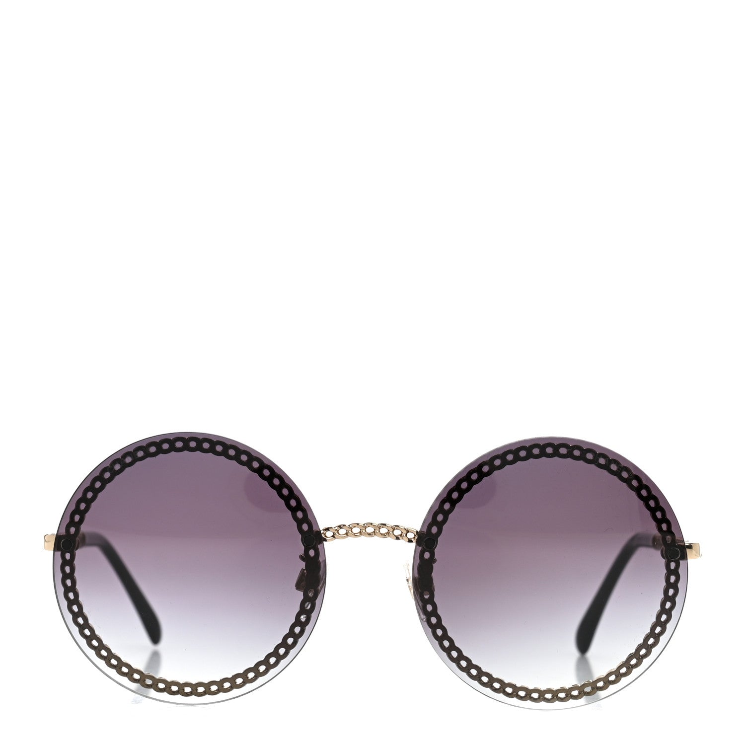 Chanel Round Chain Sunglasses 4245 Gold 2 of 8