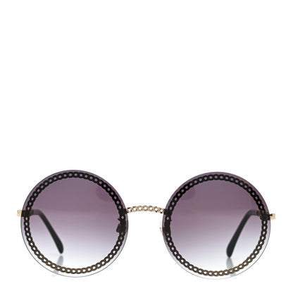 Chanel Round Chain Sunglasses 4245 Gold 2 of 8