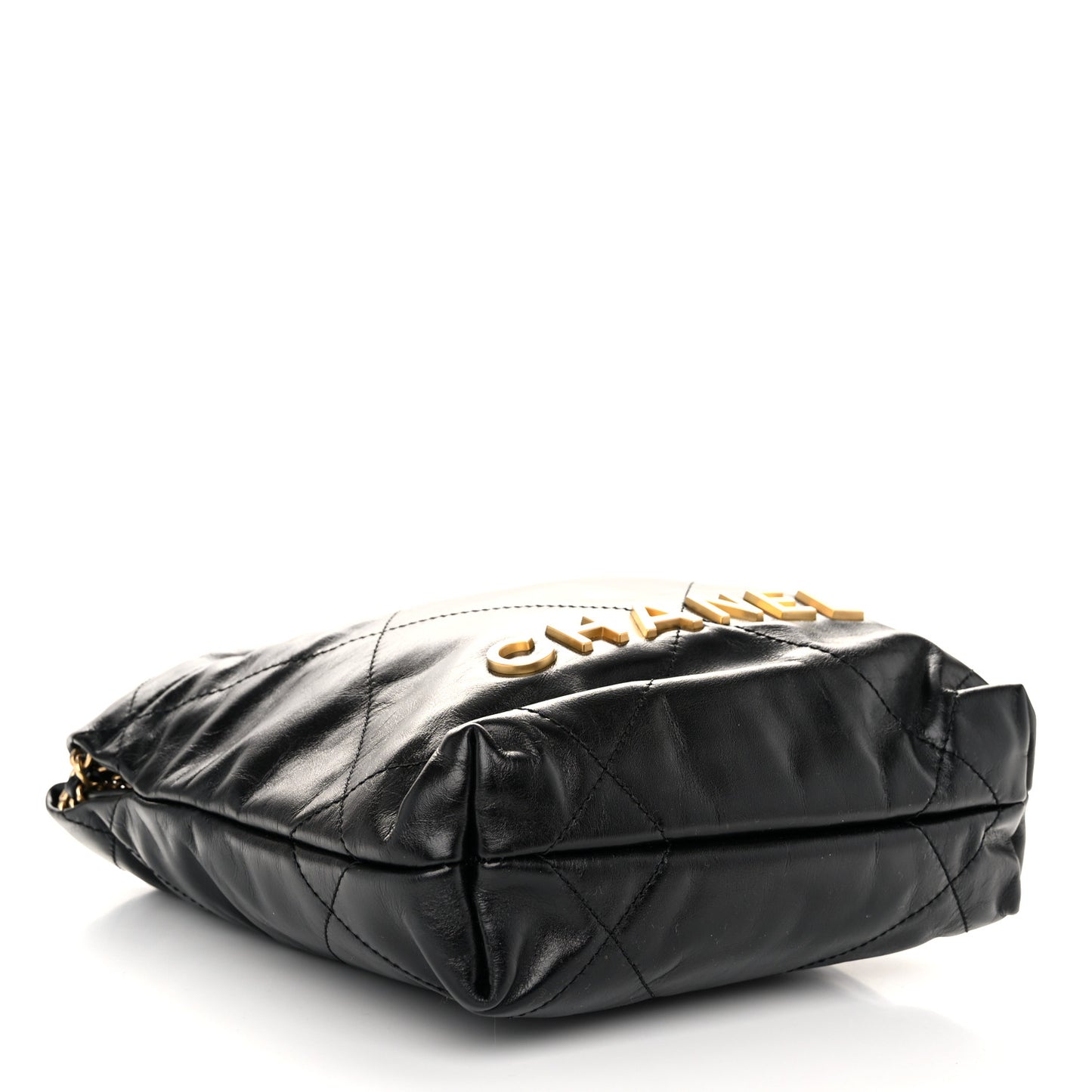 Shiny Calfskin Quilted Mini Chanel 22 Black