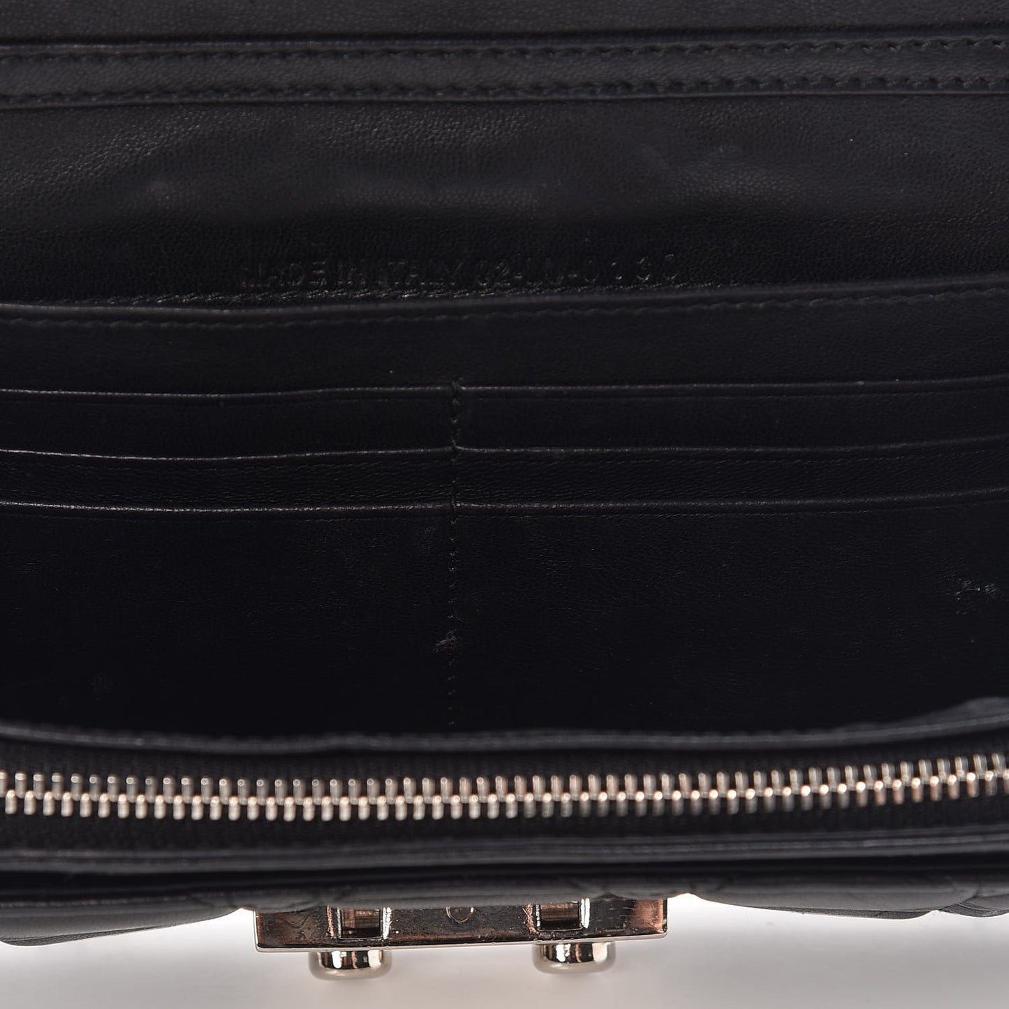 Lambskin Cannage New Lock Wallet Black