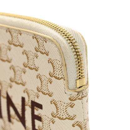 Celine Triomphe Canvas Coin and Card Pouch White 8 of 9