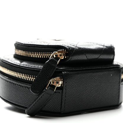 Chanel Caviar Quilted Round Coco Clutch With Chain Black 8 of 9