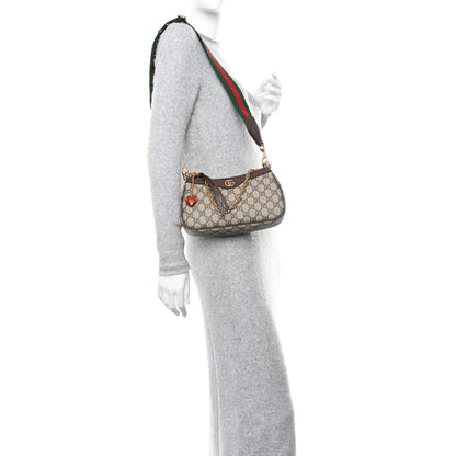 Gucci GG Supreme Monogram Textured Dollar Calfskin Web Small Ophidia GG Handbag Beige Ebony New Acero 2 of 10