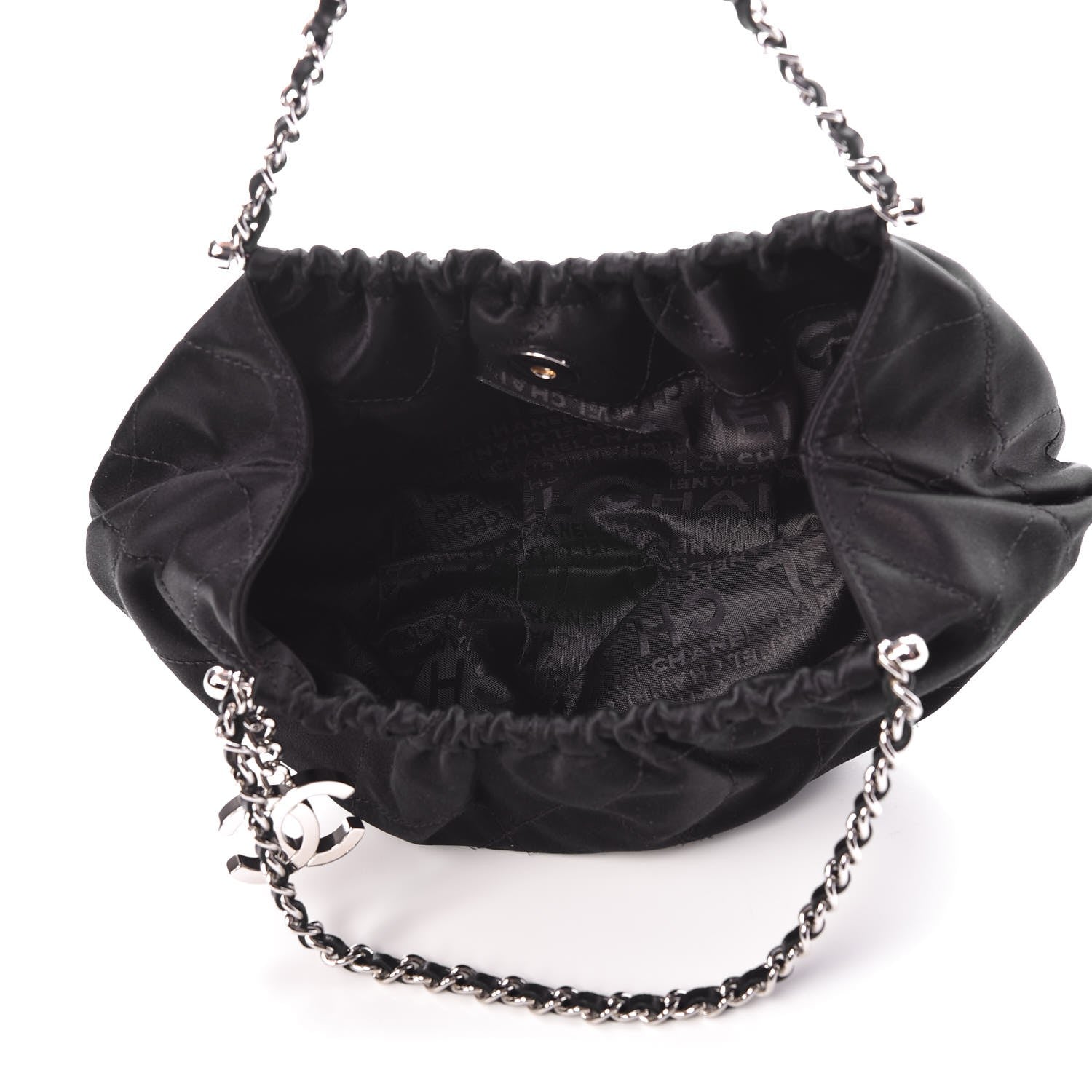 Chanel Satin Frame Top CC Small Evening Bag Black 5 of 7