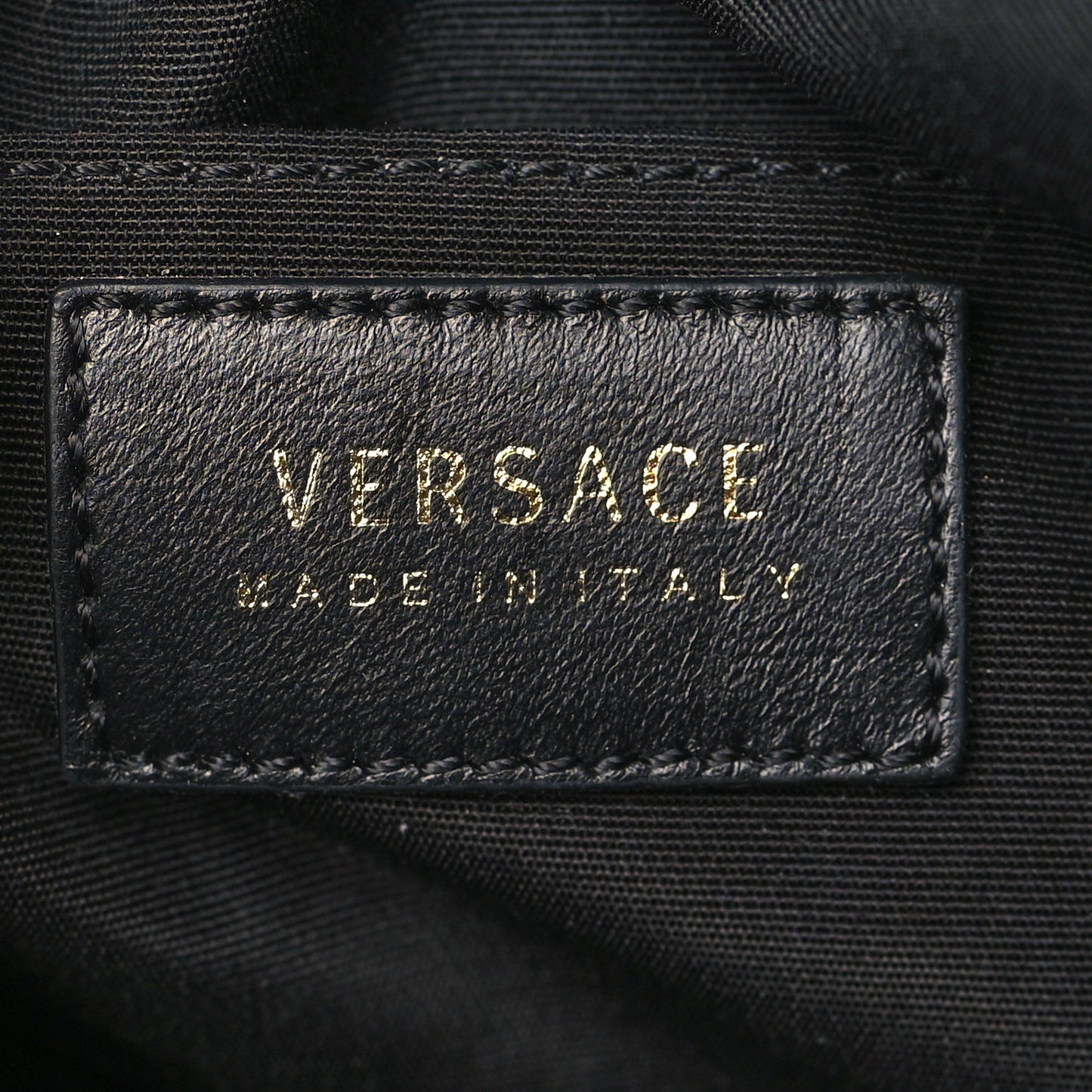 Nappa Quilted Medusa Bucket Bag Black