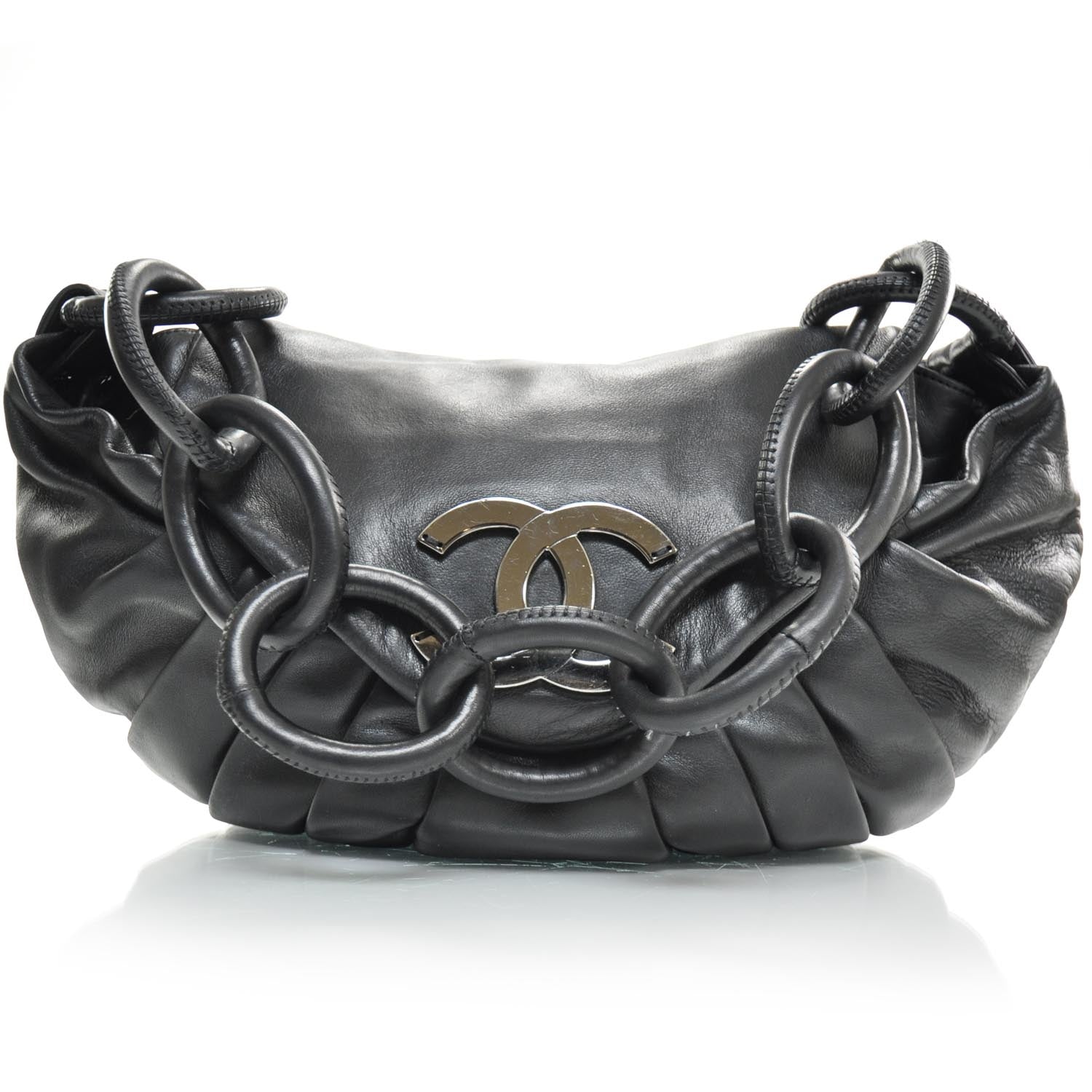 Chanel Lambskin Pleated Flap Bag Black 1 of 10