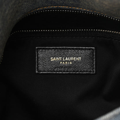 Saint Laurent Denim Quilted Small Loulou Puffer Monogram Chain Satchel Blue Cinnamon 6 of 11