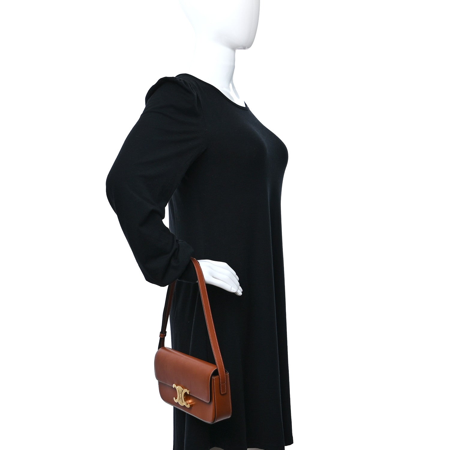 Celine Natural Calfskin Triomphe Shoulder Bag Tan 3 of 9