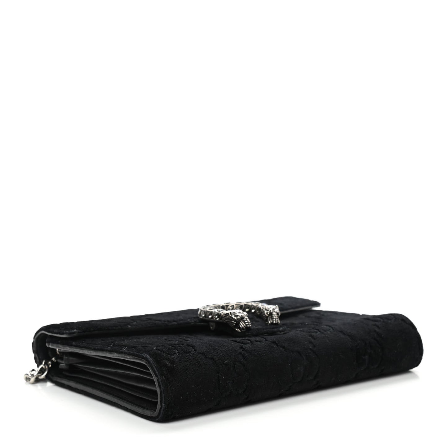 Velvet GG Monogram Mini Dionysus Chain Wallet Black