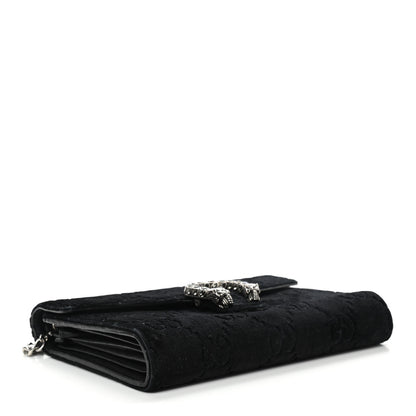 Gucci Velvet GG Monogram Mini Dionysus Chain Wallet Black 4 of 14