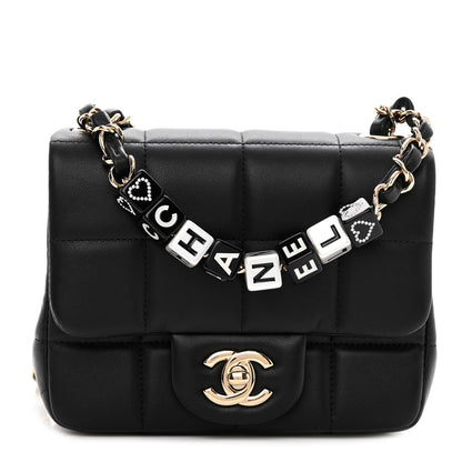 Chanel Lambskin Resin Crystal Square Quilted Mini Monacoco Flap Black 1 of 11