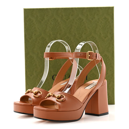 Gucci Quentin Granada Kid Horsebit 25/60mm Platform Sandals 36 Harness Brown 11 of 11