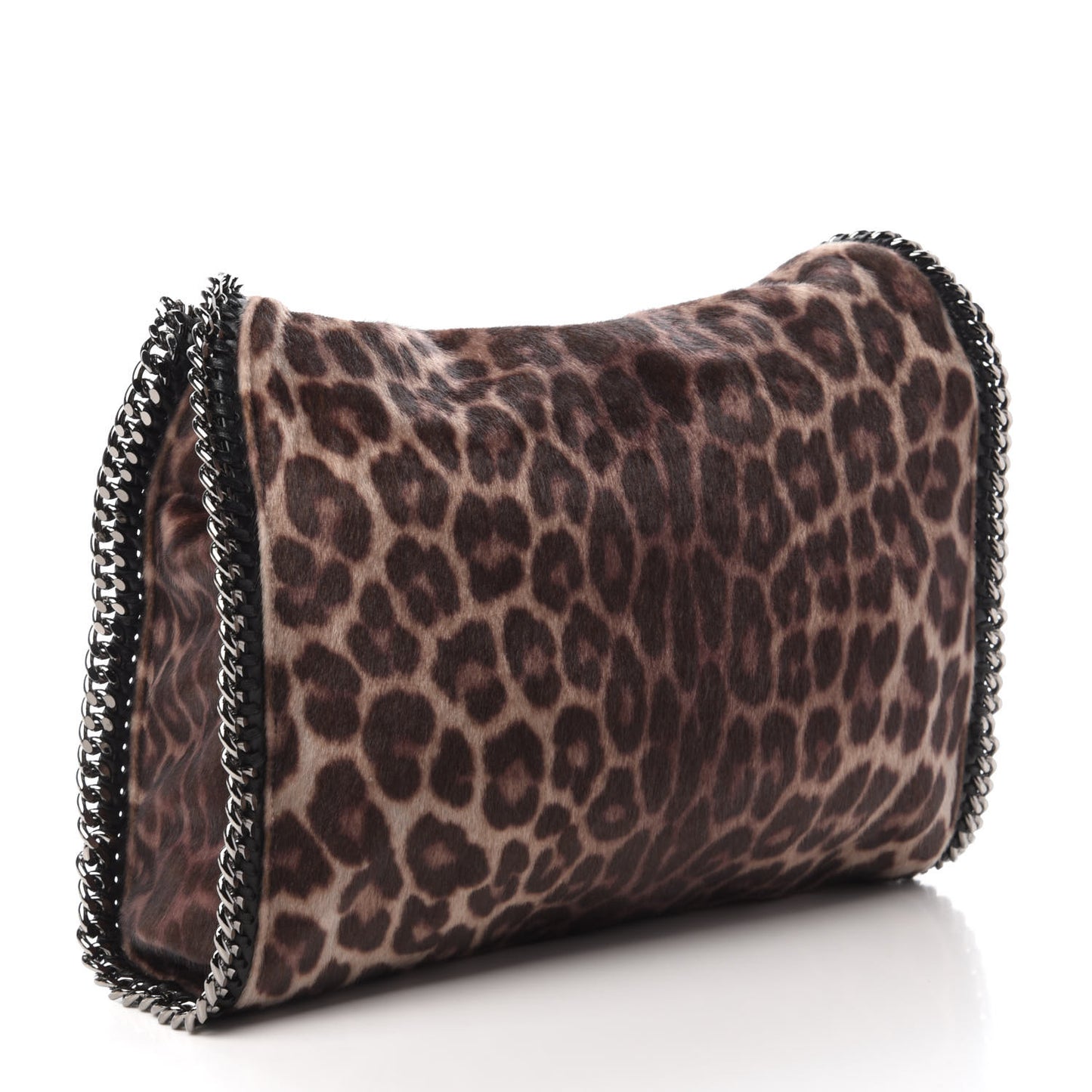 Faux Calf Hair Leopard Print Small Falabella Tote Brown