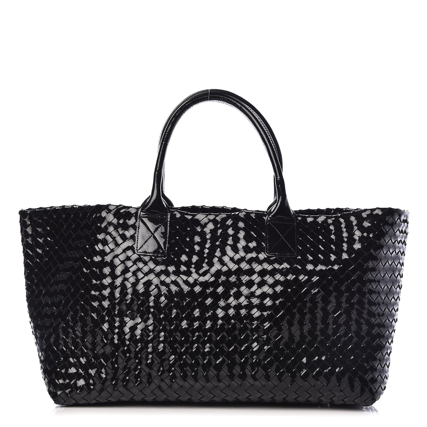 Spazzolato Nappa Intrecciato Medium Moon Cabat Black