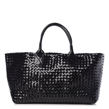 Bottega Veneta Spazzolato Nappa Intrecciato Medium Moon Cabat Black 1 of 14