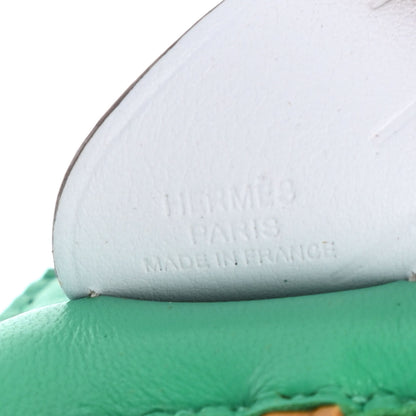 Hermes Milo Lambskin Grigri Rodeo Pegase Horse Bag Charm PM Menthe Sesame Bleu Brume 4 of 4