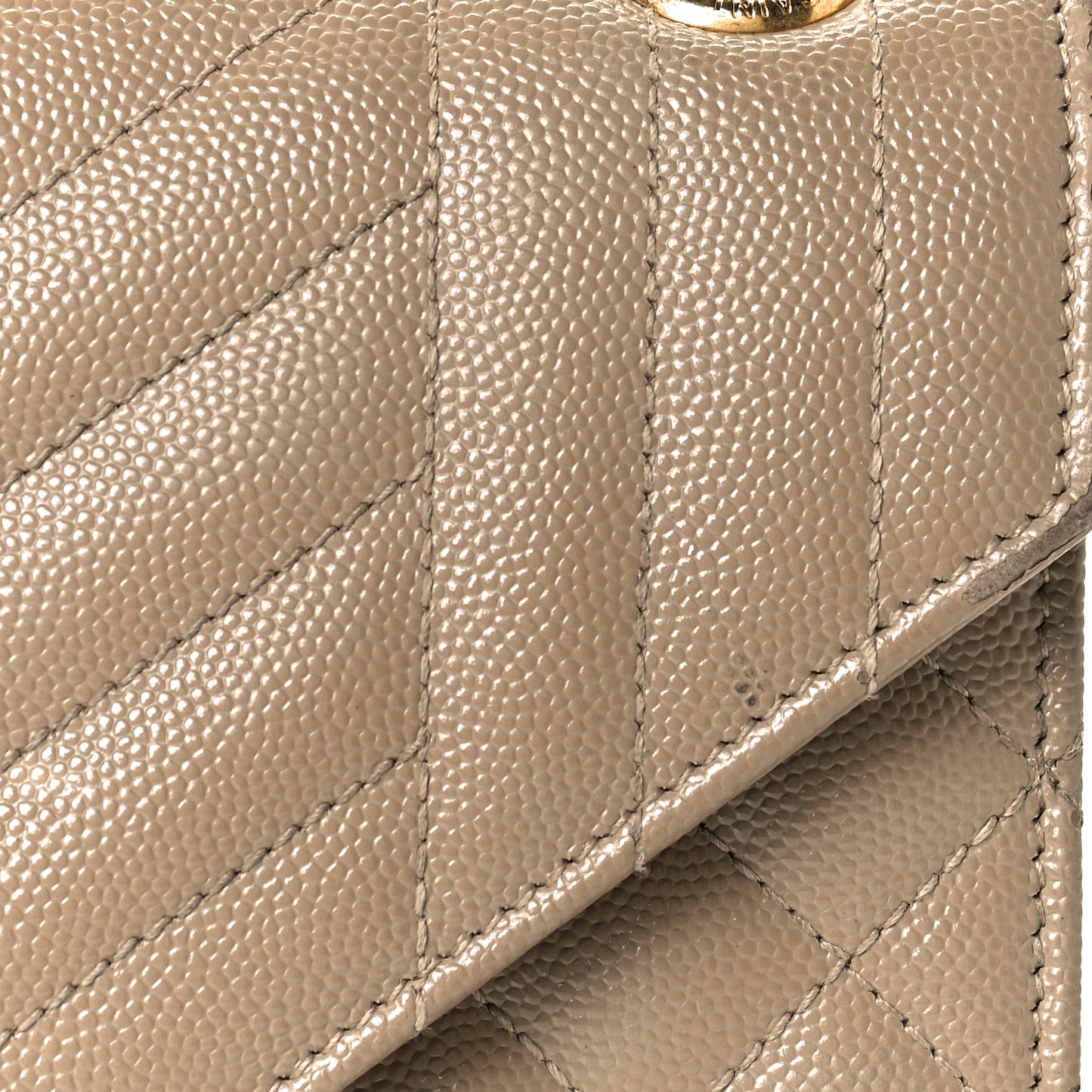 Grain De Poudre Textured Mixed Matelasse Medium Triquilt Monogram Satchel Latte Cream