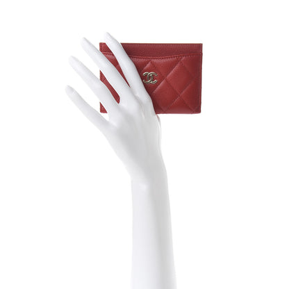 Chanel Caviar Quilted Card Holder Red 2 of 9