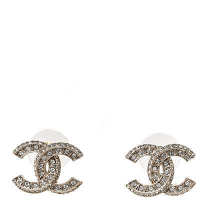 Chanel Crystal Timeless CC Earrings Gold 1 of 6
