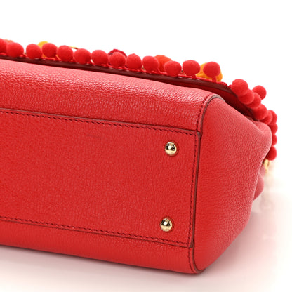 Dolce & Gabbana Calfskin Embellished Medium Miss Sicily Satchel Red 7 of 9