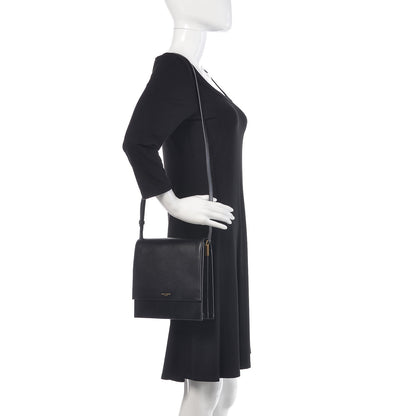 Saint Laurent Calfskin Sao Shoulder Bag Black 2 of 8