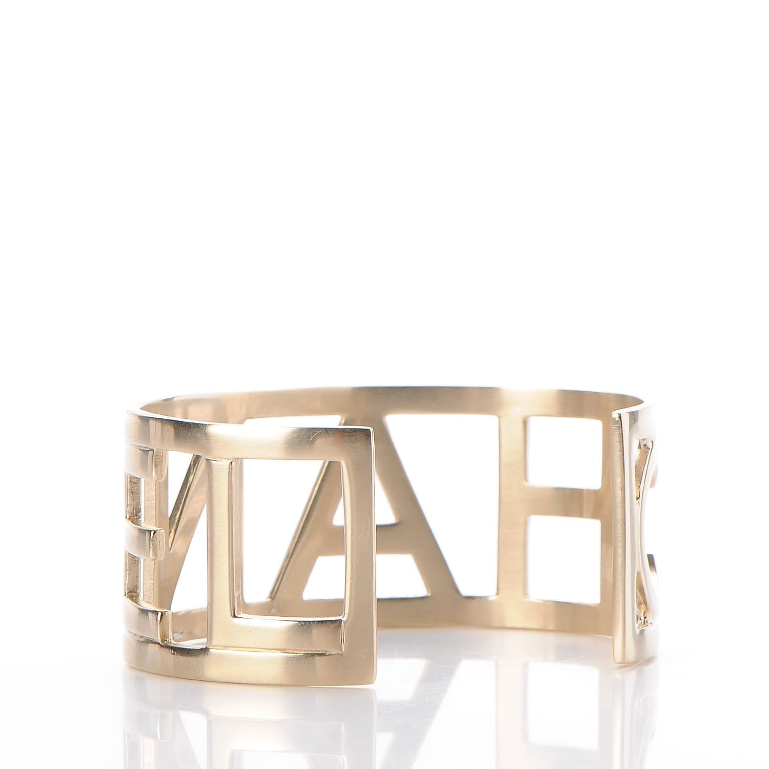 Chanel Metal Logo Cuff Gold 3 of 4