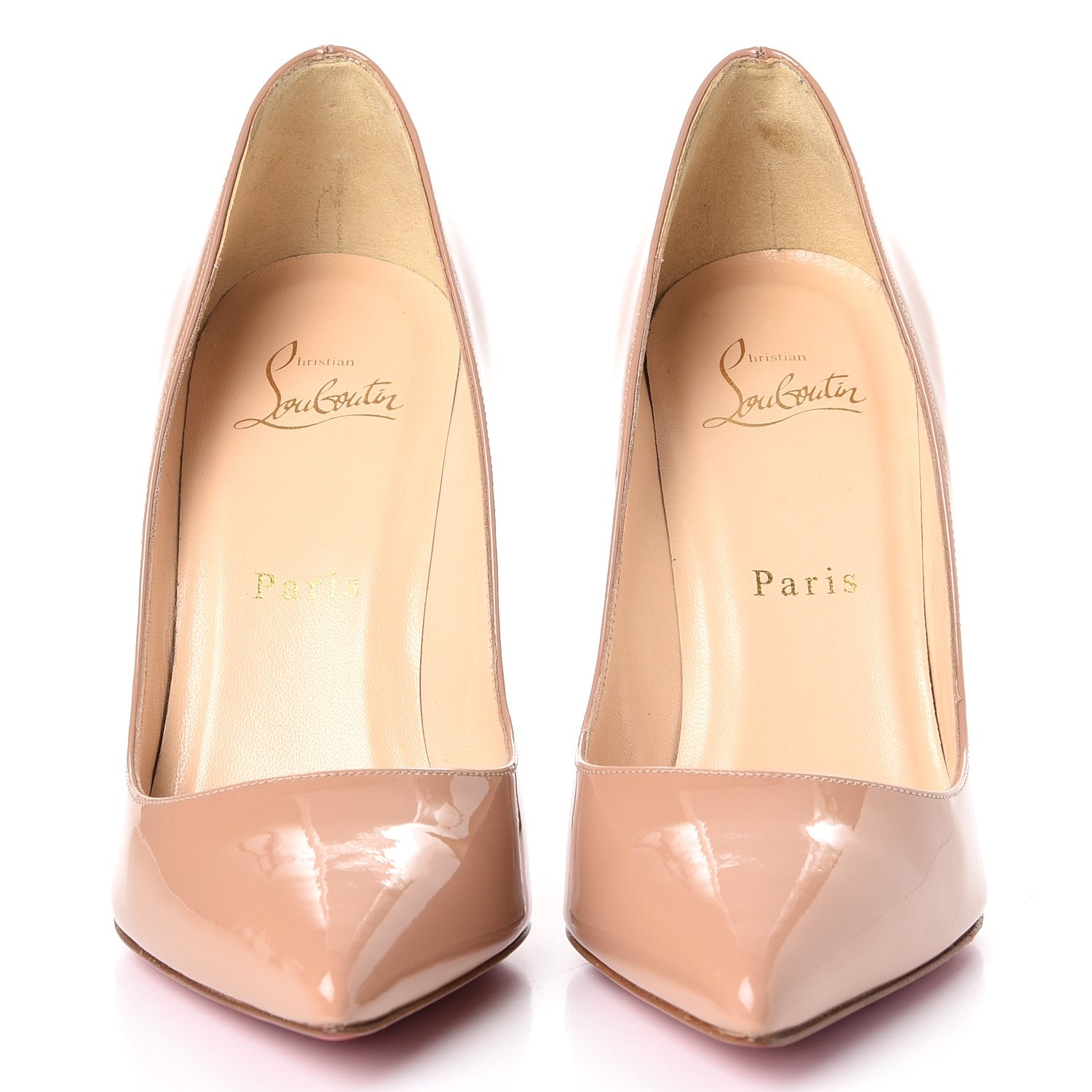 Christian Louboutin Patent Pigalle 100 Pumps 36.5 Nude 2 of 9