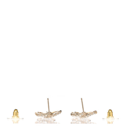 Chanel Pearl Baguette Crystal CC Drop Earrings Gold 3 of 5