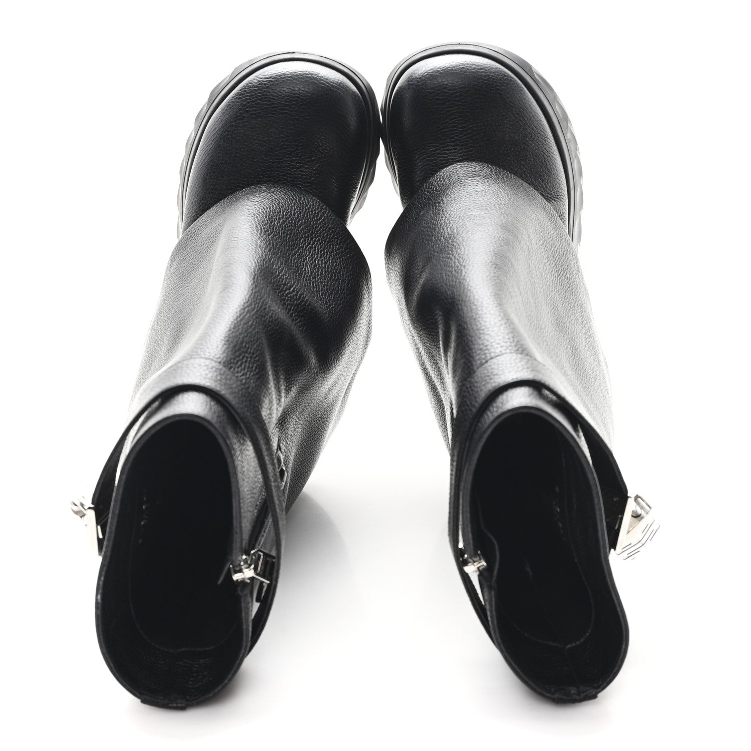 Givenchy Grained Calfskin Shark Lock Biker Ankle Boots 38 Black 2 of 10