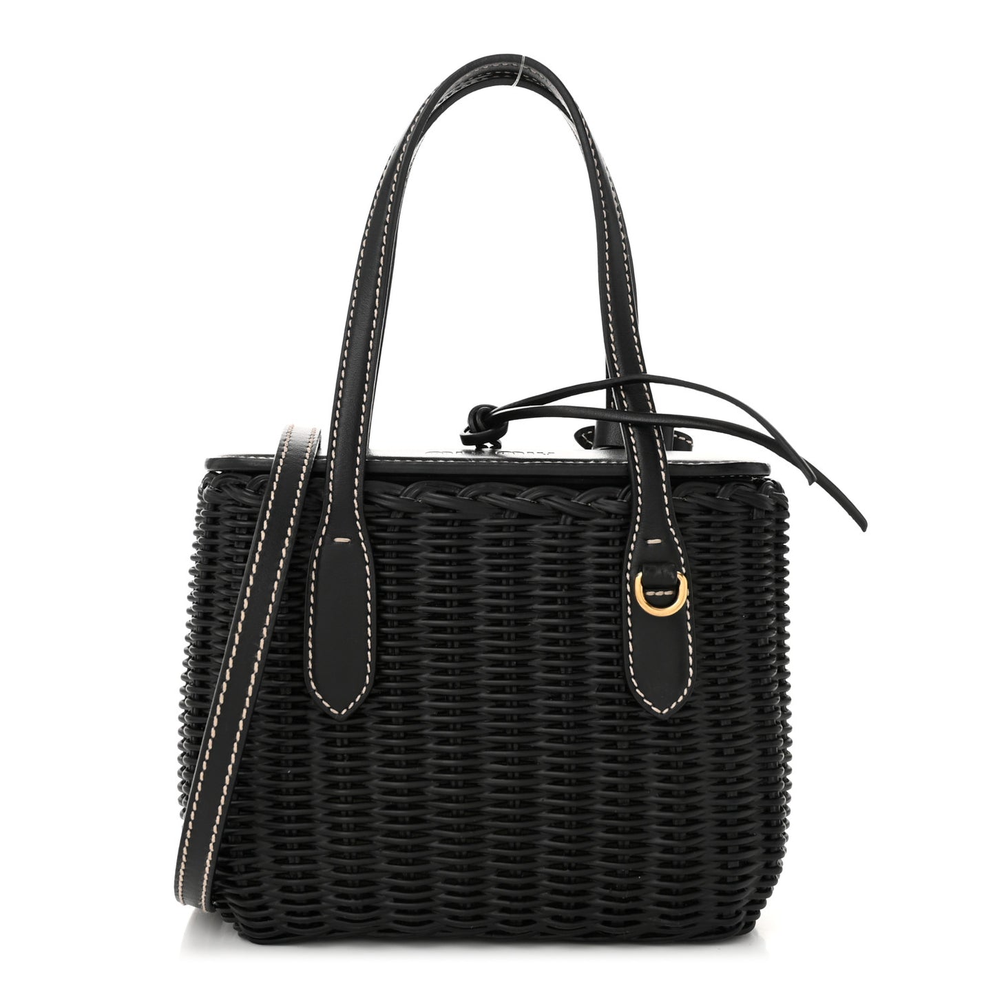 City Calfskin Wicker Midollino Crossbody Bag Black