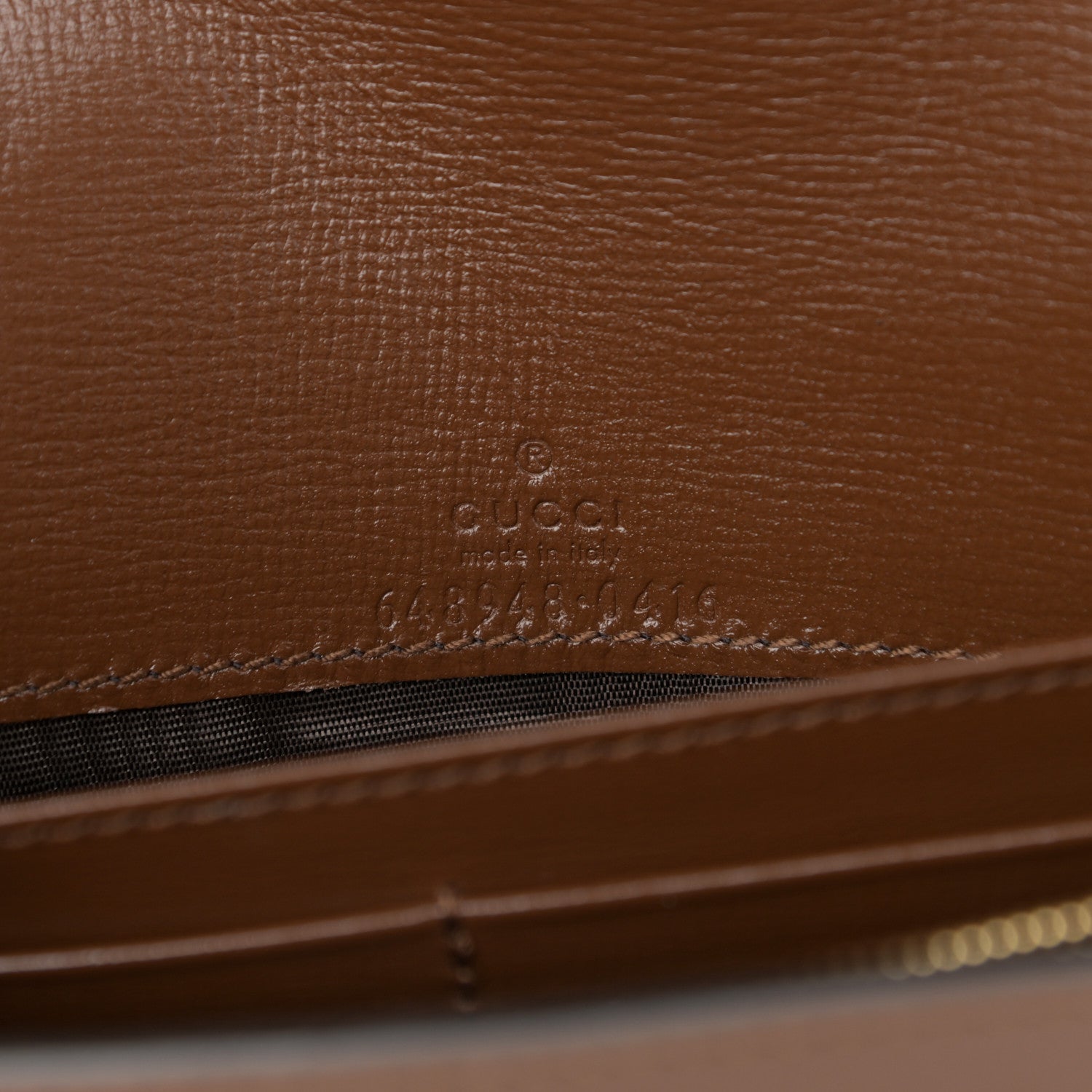 Gucci GG Supreme Monogram Script Logo Heart Wallet on Chain Beige Brown 5 of 9