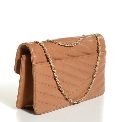 Chanel Calfskin Chevron Gabrielle Flap Brown 2 of 8