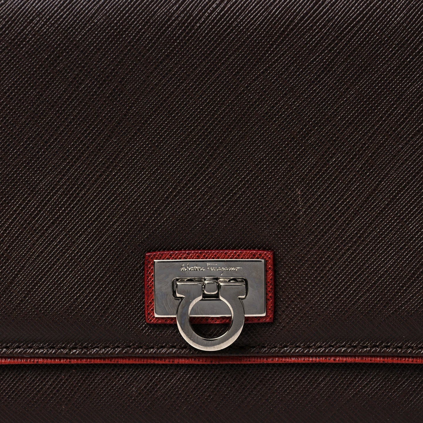 Printed Calfskin Gancini Bow Chain Shoulder Bag Black Red
